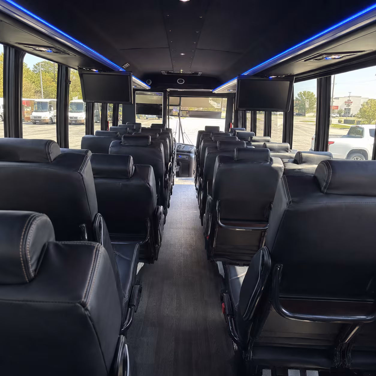 buses for weddings at lake erie venues and waterfront estates