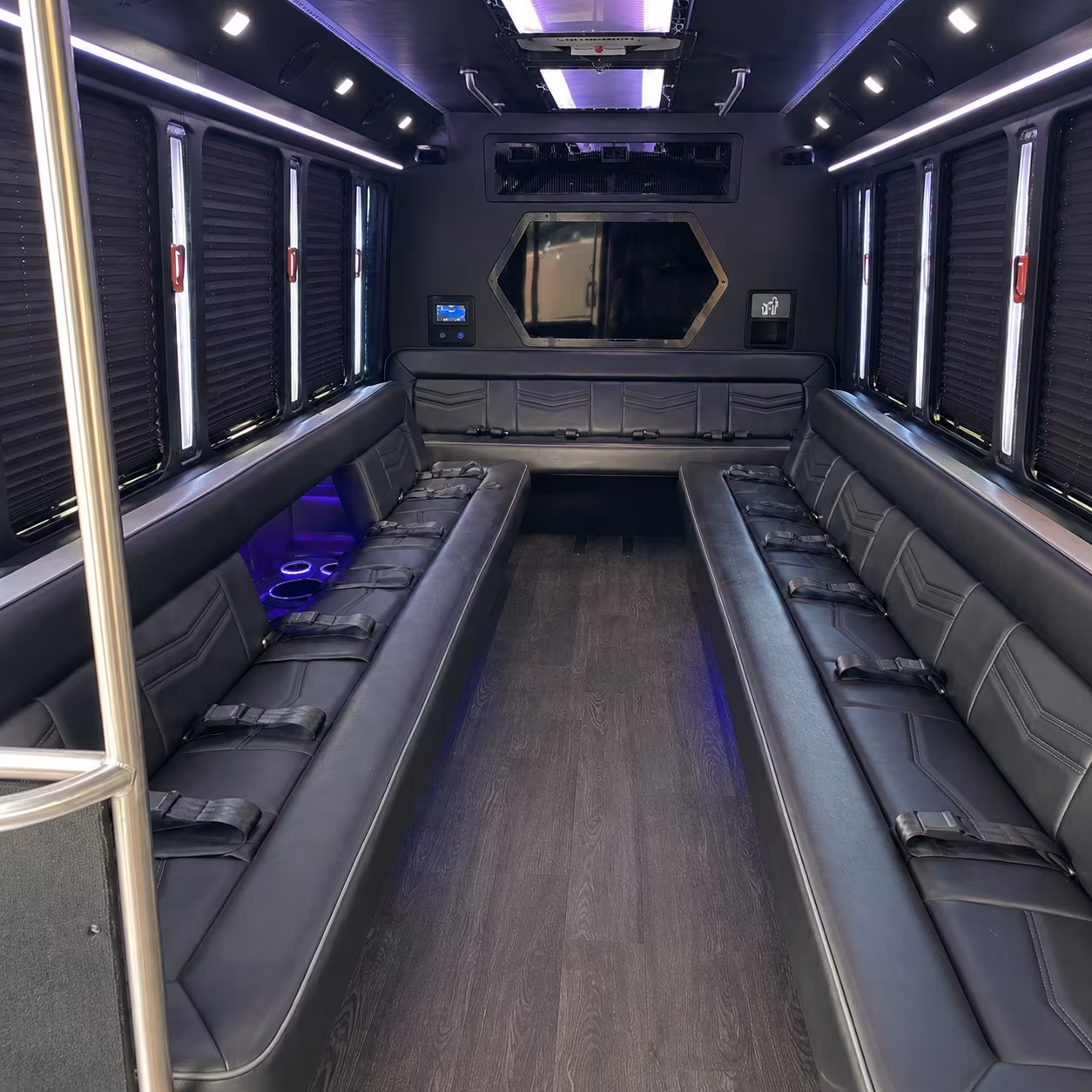 erie 18 passenger party bus interior