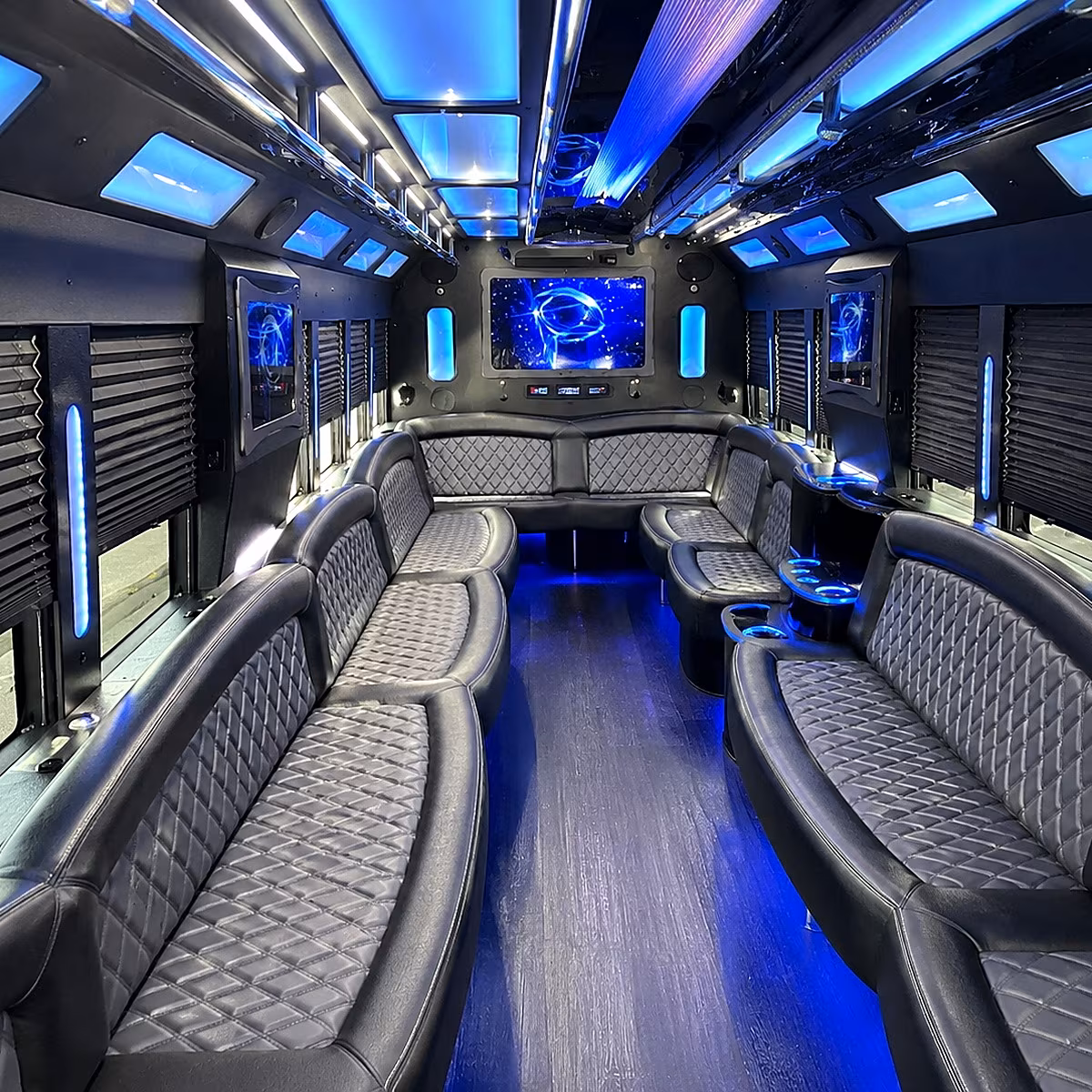 erie 50 passenger party bus interior
