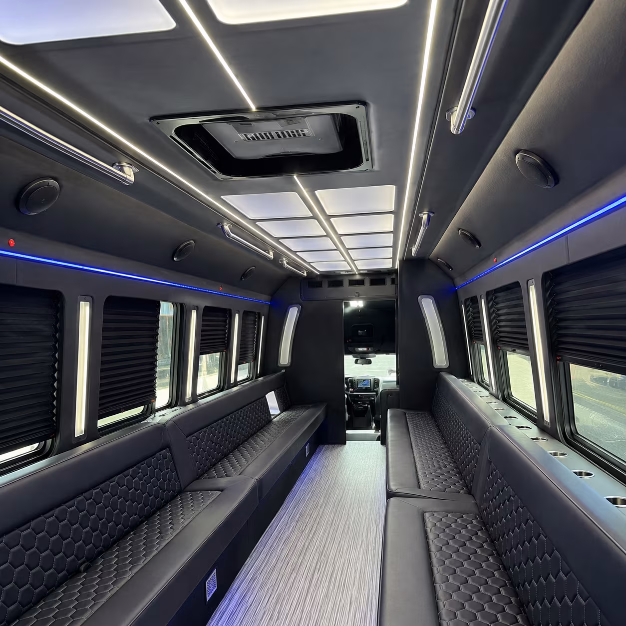 erie party bus rental interior